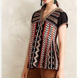 Anthropologie Chevron Blouse made in India
